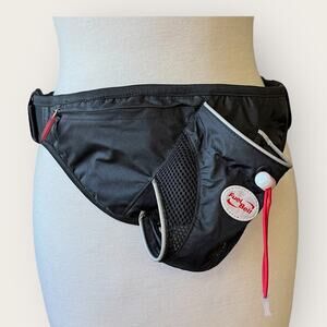 Fuel Belt Bottle Hydration Holder Zip Pouch Waist Belt Sports Stretchy Black OS